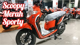 Detail Honda Scoopy Sporty Merah 2019 [upl. by Nyad]