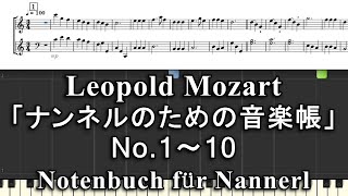 ナンネルのための音楽帳 No1～10 LMozart [upl. by Rhpotsirhc45]