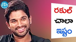 I Like Rakul Preet Singh Personally  Allu Arjun  Sarrainodu Movie  Special Interview [upl. by Rainer]