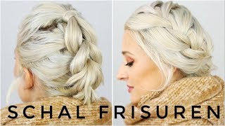 Schal Frisuren  Herbst Looks  OlesjasWelt [upl. by Einhorn]