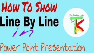 How to Show Line by Line in Power Point on Click [upl. by Lorianne]