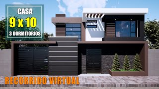 Recorrido Virtual  Casa CTR 9 x 10 m  Casa 3D [upl. by Strohl423]