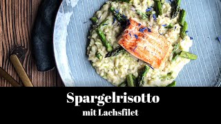 Spargelrisotto mit Lachsfilet Rezept [upl. by Nylhsa]