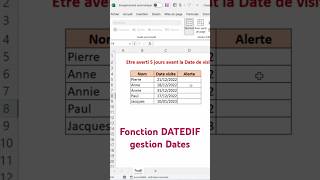 DATEDIF La Fonction DExcel  Gestion des Dates [upl. by Maurine]