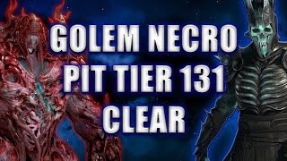 Summon Golem Necro PIT TIER 131 Clear Season 4  Diablo 4 Necromancer Minion Build skulm [upl. by Ani]