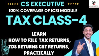 TAX LAWS DEMO CLASS5  CS EXECUTIVE  TAX LAWS amp PRACTICE  CS EXECUTIVE [upl. by Yeldar623]