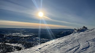 Winter Drone view on norwegian mountain Lifjell [upl. by Lerrej]