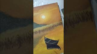 Sunset lake acrylic painting how to draw sunset lake scenery art acrylicpainting sunset [upl. by Ahteres]