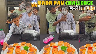 🔥Bottle Flip Eat Pava Pav Challenge 🤣 Vadapav Challenge 😡  Sohil Food World [upl. by Atihcnoc37]