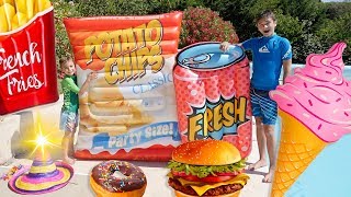 REAL FOOD vs XXL FOOD amp CHAPEAU MAGIQUE  Hamburger Glace Donut Frites Hotdog [upl. by Trofmoc182]