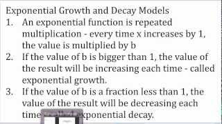 Exponential Functions Part 2  Growth and Decay Applications [upl. by Flemings]