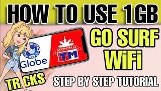 HOW TO USE 1GB GO WIFI FROM GLOBE PROMOS  Go Surf Wifi  Paano Gamitin ang Go Wifi [upl. by Atinej350]