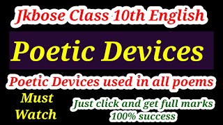 poetic devices jkbose class 10th english  Jkbose class 10th english poetic devices poeticdevices [upl. by Ecinhoj]