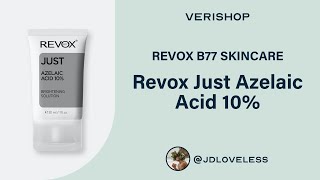 REVOX B77 SKINCARE Revox Just Azelaic Acid 10 Review [upl. by Ailito]