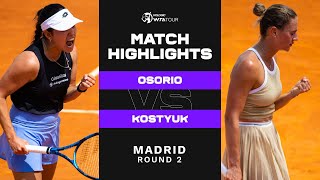 Camila Osorio vs Marta Kostyuk  2023 Madrid Round 2  WTA Match Highlights [upl. by Nosmoht]