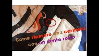 Come riparare una cerniera con un dente rotto [upl. by Irihs]