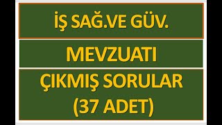 İş Sağlığı ve Güvenliği Mevzuatı Çıkmış Soruları  İSG MEVZUATI İSG ÇIKMIŞ SORULAR [upl. by Bringhurst]