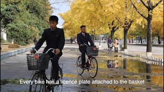 Local North Korean People Cycling in Countryside Town [upl. by Coplin]