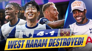 WEST HARAM GET DESTROYED AT THE SPURNABEU Tottenham 41 West Ham EXPRESSIONS REACTS [upl. by Garvy109]