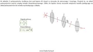 Polaryzacja światła  zadania  optyka  fizykakursypl [upl. by Akiaki]