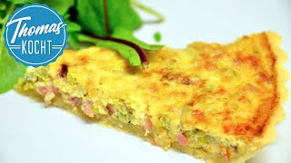 Quiche mit Speck und Lauch  Quiche Lorraine [upl. by Yznel]