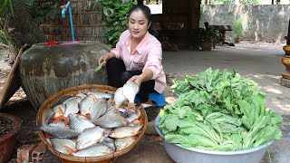 Countryside life TV Delicious pickled mustard green recipes  Cooking with Sreypov [upl. by Hodgson727]