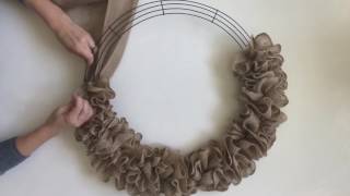 Easy DIY ruffle burlap wreath [upl. by Adnov]