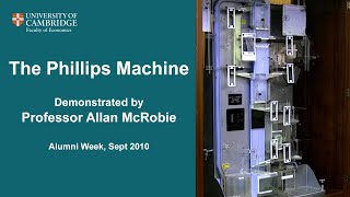 The Phillips Machine  MONIAC   Demonstrated by Professor Allan McRobie [upl. by Eeram]