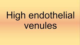 High Endothelial Venules Pronunciation  How to Say  How to Pronounce [upl. by Aerdied]