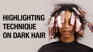 HighContrast Highlights on Dark Hair  Curly Hair Foiling Tutorial  Kenra Color [upl. by Sheila142]