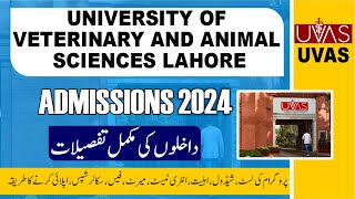 UVAS University Lahore Admission 2024  DVM PharmD  Schedule Eligibility Fee All Programs Merit [upl. by Harrus]