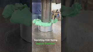 Squishing Irish Spring soap with 60 ton screw press Made the shop smell clean…lol satisfying [upl. by Ydnir]