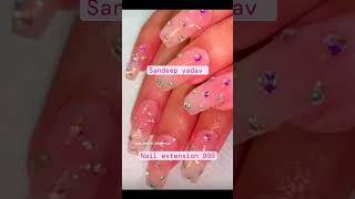 nail extension with gel polish Home services available 8302073630 [upl. by Franchot]