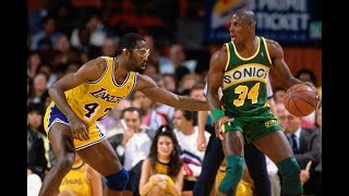 1989 WCSF L A Lakers  Seattle Supersonics GM4 [upl. by Kokoruda897]