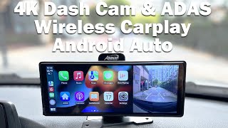 Advanced higher 1026inch Carplay amp Android Auto with 5G WiFi and AUX and 4K ADAS CamAdinkam V30S [upl. by Acinomad]