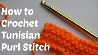 How to Crochet  Tunisian Purl Stitch TPS Crochet Stitch [upl. by Ajroj549]