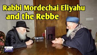 Sephardic Chief Rabbi Rabbi Mordechai Eliyahu Meets The Lubavitcher Rebbe  1991 [upl. by Aeniah]