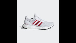 Adidas UltraBoost 40 DNA White Scarlet Mens Shoes SKU FY9336 BY Magic Man Inc [upl. by Aerdnek]