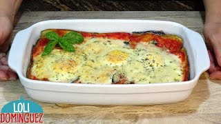 BERENJENAS CON TOMATE Y HUEVO AL HORNO RECETA FACIL Loli Domínguez  Recetas paso a paso tutorial [upl. by Aicel]