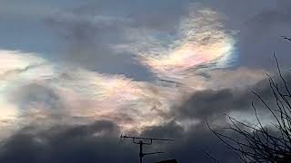 Nacreous clouds allover the UK Weather warfare  Sudden Stratospheric Warming and the Sun acting up [upl. by Nalniuq805]