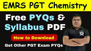 Free EMRS PGT Chemistry PYQs amp Syllabus PDF Download [upl. by Adria]