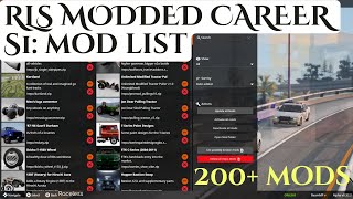 200 Mod List Overview  BeamNG Career  RLS Overhaul Mod [upl. by Platon]