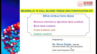 DNA extraction from Milk using Maxwell® 16 Cell DNA Purification kit Udder Health Bangladesh [upl. by Allimac]