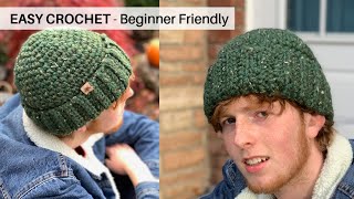 Men’s Crochet Beanie  Men’s Crochet Hat  Crochet Hat  Crochet Beanie [upl. by Tenenbaum]