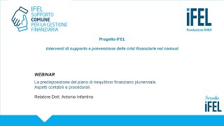 11042023  La predisposizione del piano di riequilibrio finanziario pluriennale Aspetti contabili [upl. by Nalym]