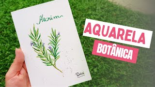 AQUARELA BOTÂNCA  PINTANDO FOLHAS DE ALECRIM [upl. by Sirromad428]