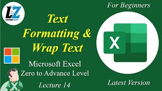 14 MS Excel  Text Formatting and Wrap Text  Excel Zero to Advance excel learning teacher [upl. by Anerda]