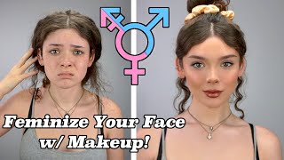 Facial Feminization Surgery w Makeup Tips For Feminizing Your Face w Makeup [upl. by Seely676]