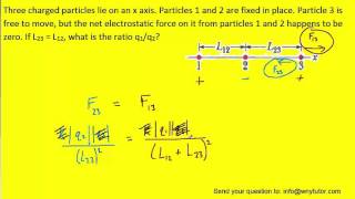 Three charged particles lie on an x axis Particles 1 and 2 are fixed in place Particle 3 is free t [upl. by Waldack685]