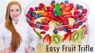 The BEST Fruit Trifle Recipe  EASY NoBake Dessert Recipe [upl. by Hunsinger]